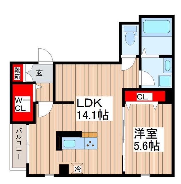 グランテリア浅野(1LDK/4階)の間取り写真