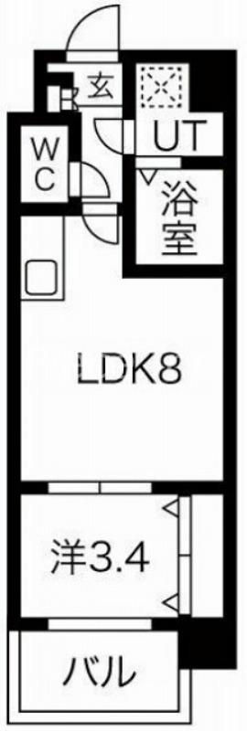 MV.IMP大阪放出(1LDK/3階)の間取り写真