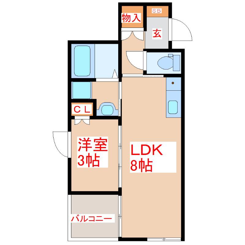 グラン・ロッシュ(1LDK/3階)の間取り写真