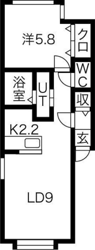 プリムローズ(1LDK/2階)の間取り写真
