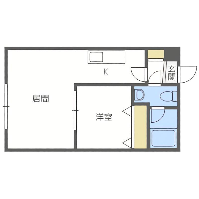 モア南6条(1LDK/1階)の間取り写真