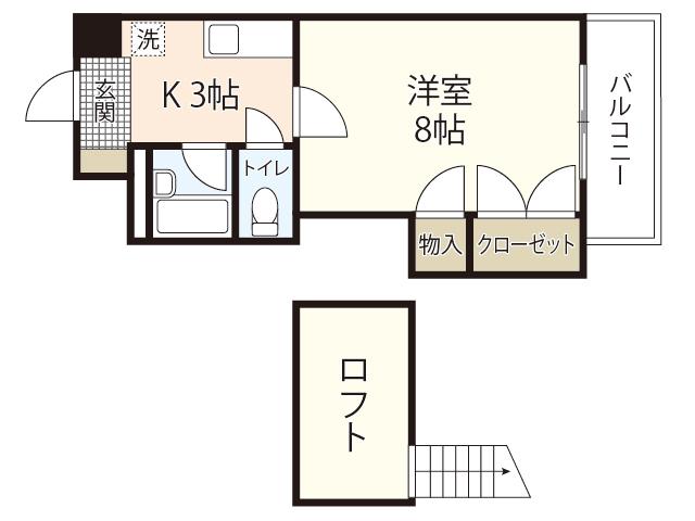 ROSE米田(1K/4階)の間取り写真