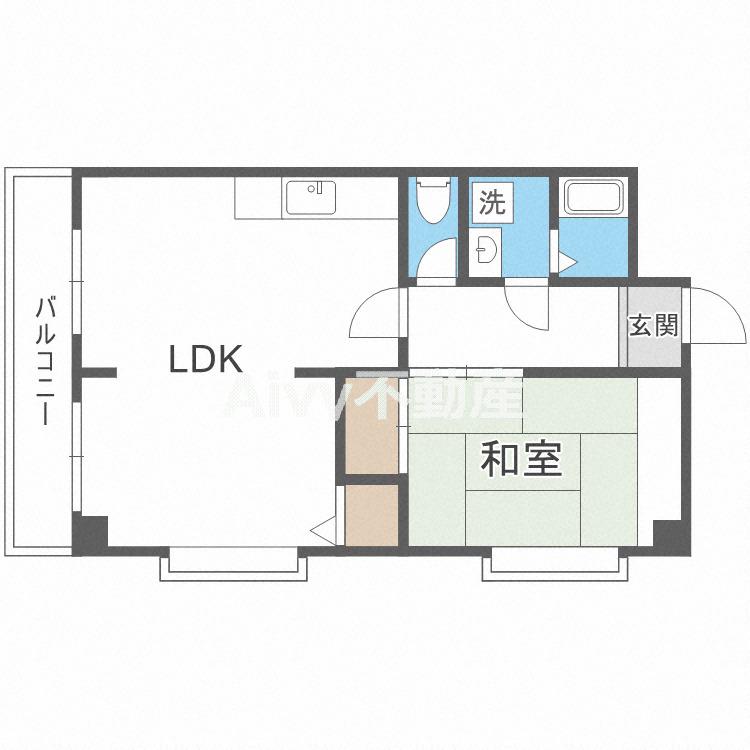 サンプラザ浪速I番館(1LDK/4階)の間取り写真