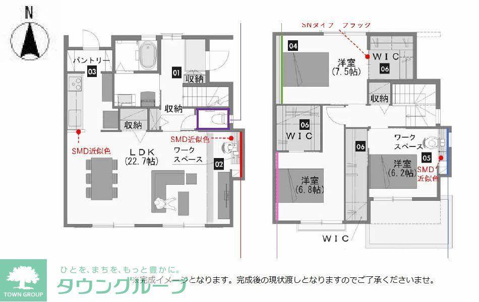 ヒルズ茶山A棟(3LDK/1階)の間取り写真