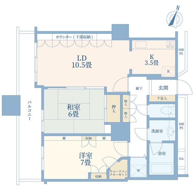 S4-TOWER(2LDK/24階)の間取り写真