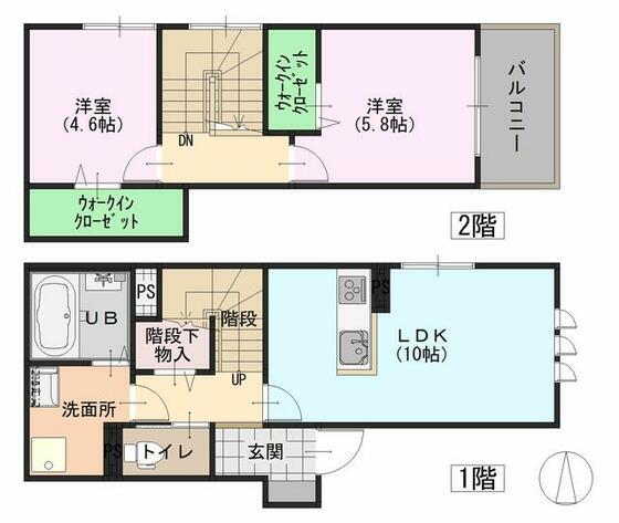 タイムズ(2LDK/1階)の間取り写真