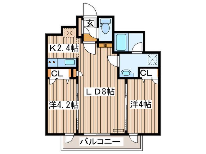 CLARK NORD(2LDK/8階)の間取り写真