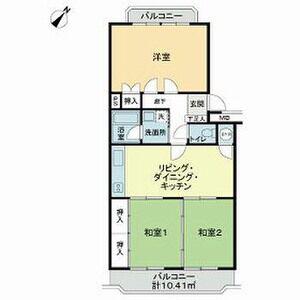 三井高宮ハイツ(3LDK/3階)の間取り写真
