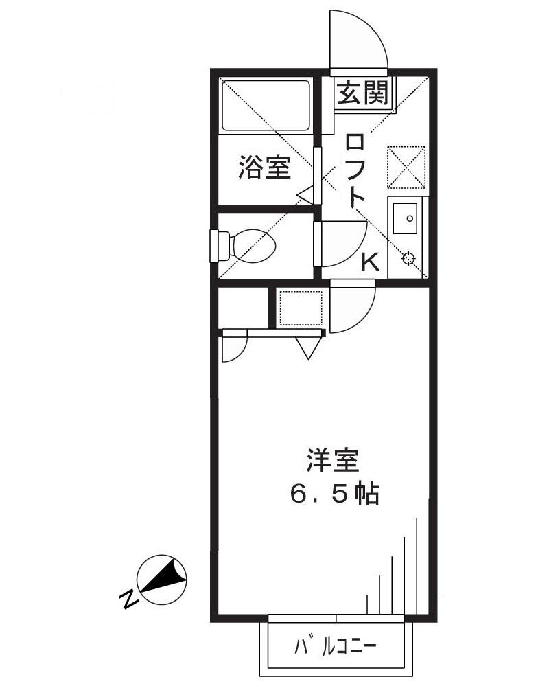 フォレストパーク溝の口(1K/1階)の間取り写真