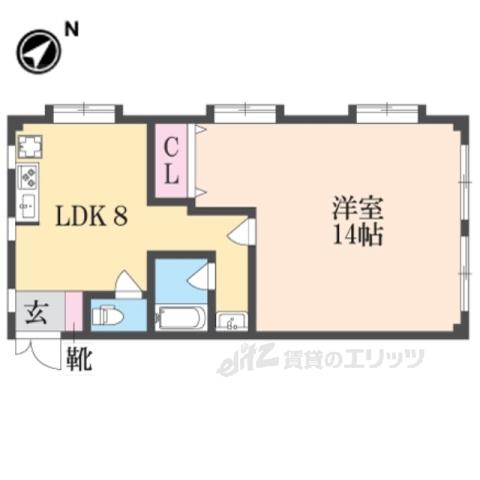 日吉丸産業ビル(1LDK/2階)の間取り写真