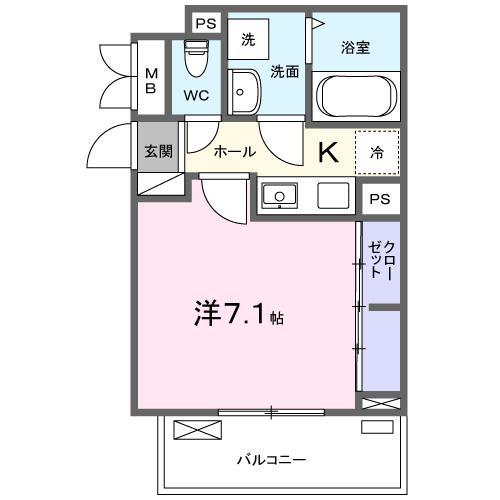 ヒカルサ東川口サウス(1K/2階)の間取り写真