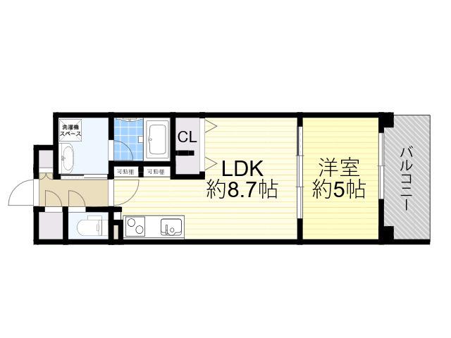 ESTAGEO関目高殿(1LDK/2階)の間取り写真