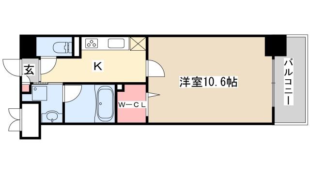L・ISOBE三宮(1K/10階)の間取り写真