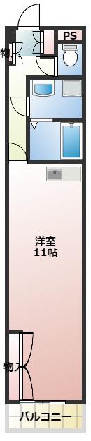 リバータウン原町(ワンルーム/3階)の間取り写真