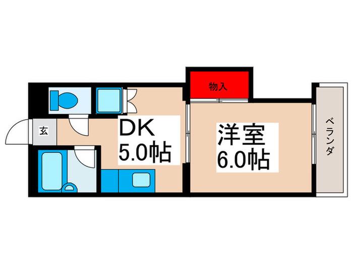 メゾンK&O2(1DK/1階)の間取り写真