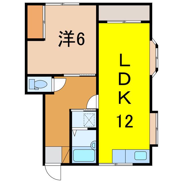 ハイムシンコー(1LDK/2階)の間取り写真