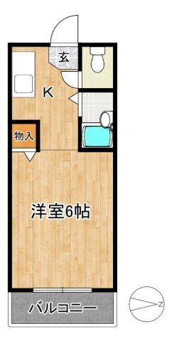 ホワイトハイツ春日(1K/4階)の間取り写真
