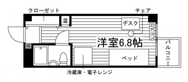 学生会館 サンクレスト津田沼(ワンルーム/4階)の間取り写真