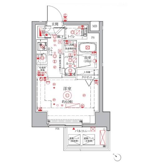 クレイシアIDZ横浜桜木町(1K/11階)の間取り写真