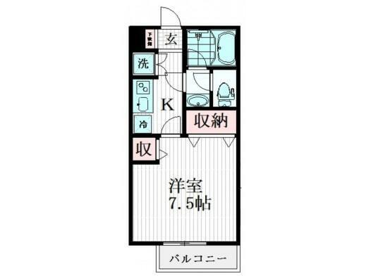 ルアナ目白台(1K/2階)の間取り写真