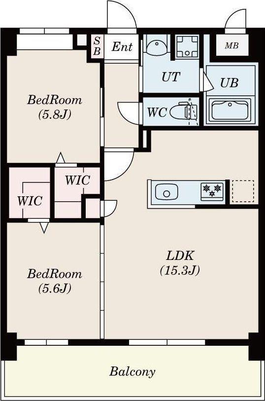 TK-RESIDENCE半道橋ACHIEVE(2LDK/5階)の間取り写真