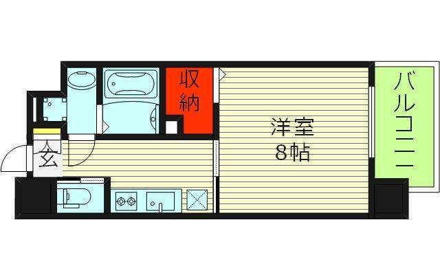 フォレストグレイス城東京橋Ⅰ(1K/5階)の間取り写真