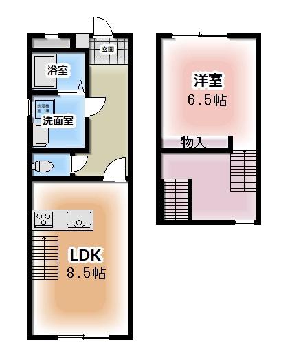 バルモアール(1LDK/4階)の間取り写真