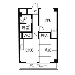 ハウスアベニュー(2DK/7階)の間取り写真