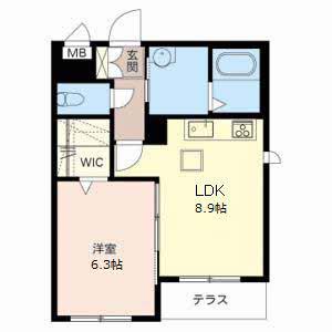 ヴェールメゾン六甲(1LDK/1階)の間取り写真