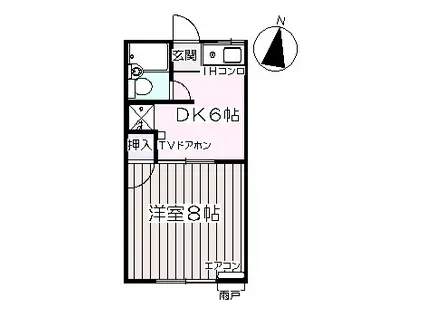 ドミール ケン(1DK/1階)の間取り写真