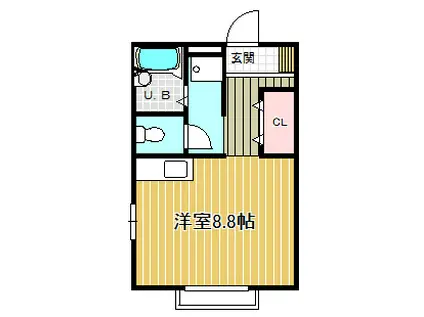 フローラ(ワンルーム/1階)の間取り写真