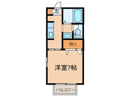 イーストワンプレイス(1K/2階)の間取り写真