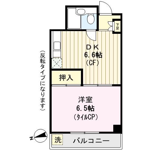 日東ハイツ(1DK/2階)の間取り写真