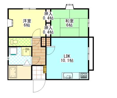 レジデンスニューランド(2LDK/2階)の間取り写真