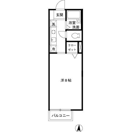 ソレーユ箕面(1K/1階)の間取り写真