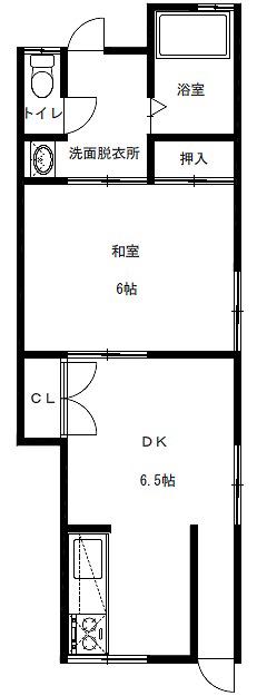 南海高野線 西天下茶屋駅 徒歩5分 2階建 築25年(1DK/1階)の間取り写真