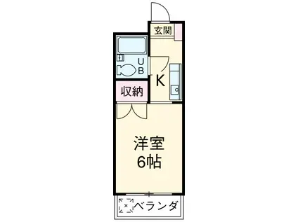 サンハイム・大沢(1K/3階)の間取り写真
