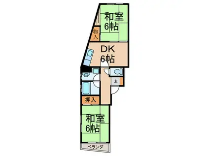 メゾン志野(2DK/2階)の間取り写真