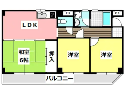 コンプリーションI(3LDK/2階)の間取り写真