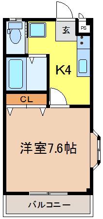 ライフステージ(1K/2階)の間取り写真