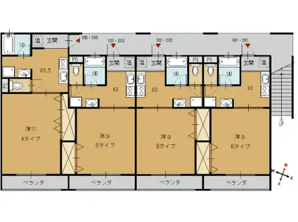 MAISON BREST(1K/1階)の間取り写真