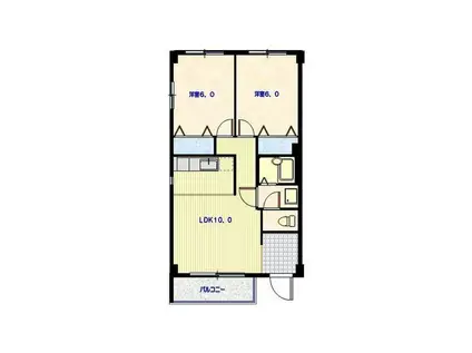 ビラ・ヒラ(2LDK/1階)の間取り写真