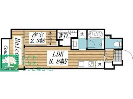 パークルール大手町(1LDK/2階)の間取り写真