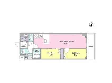 TSレジデンス東川口(2LDK/3階)の間取り写真