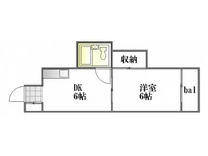 コーポラスマツモトI(1DK/4階)の間取り写真