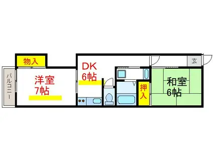 コーポ橋本(2DK/2階)の間取り写真