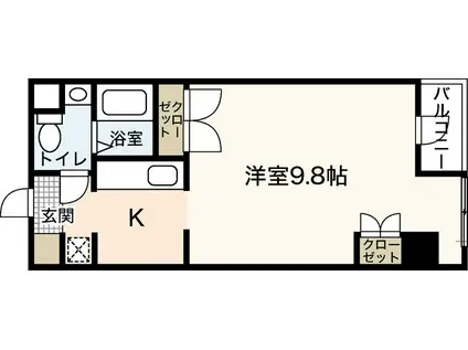 ソルヴェール舟入本町(ワンルーム/3階)の間取り写真