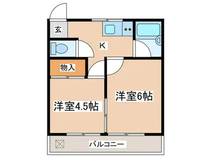 茅ヶ崎大成ハイツ(2K/3階)の間取り写真