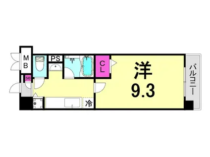 ハイムさわらび(1K/3階)の間取り写真