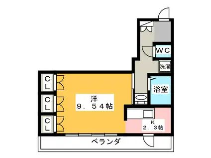 ツインタワー浦安(ワンルーム/7階)の間取り写真
